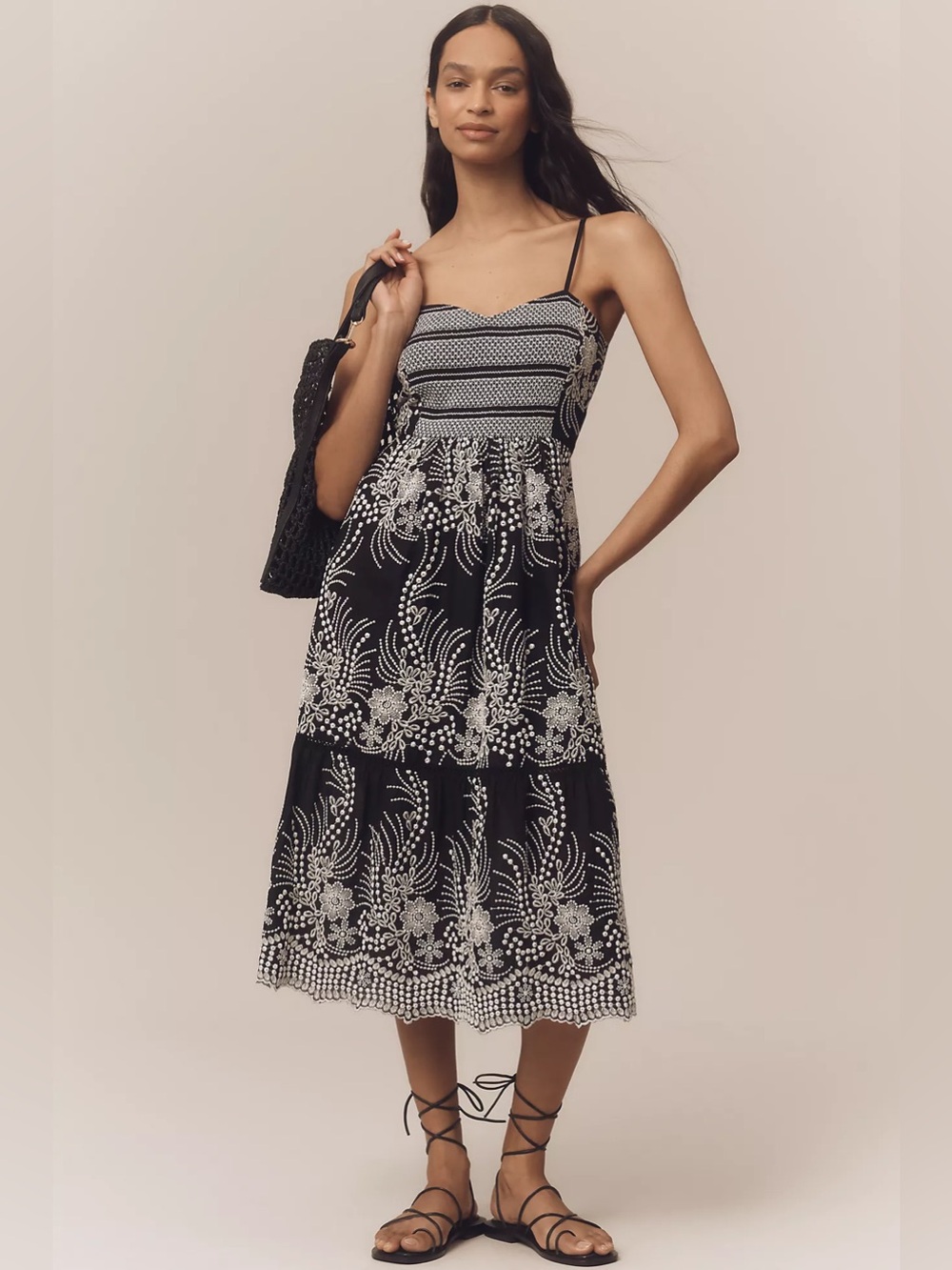 NWT! Anthropologie Sleeveless Sweetheart Tiered Midi Dress 🔆